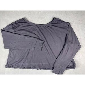 FLX Urban Commuter Charcoal Gray Long Sleeve Scoop Neck Top Plus Size 1X